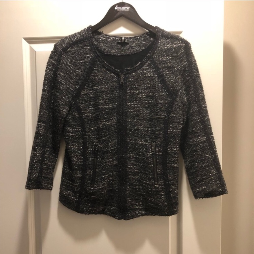 Ann Taylor Boucle Tweed Blazer Jacket Sz M